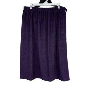 Jessica Michelle Woman Purple Textured Elastic Waist Skirt 20W Polyester